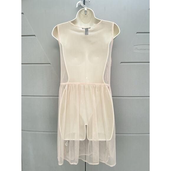 Forever 21 Y2K Beaded Mesh Dress Sz M Sheer Party Art Deco Fairy Grunge /no slip - Picture 7 of 11